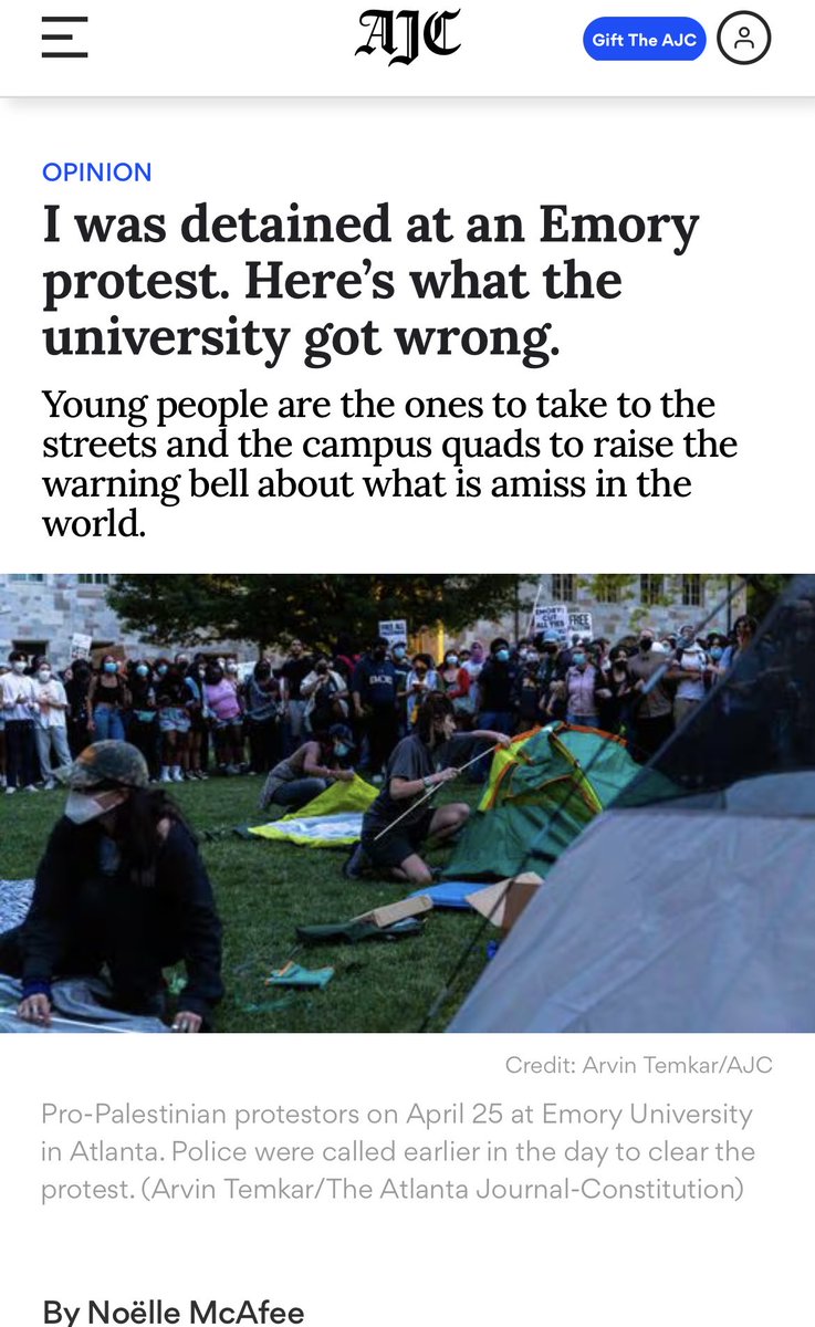 Paywall but worth reading: The professor leaves unanswered questions I’ve been asking: Did EPD tell protestors to disperse? How long did police give to comply? Did EPD call APD & GSP after warning? Does prof believe Emory had authority to order dispersal?