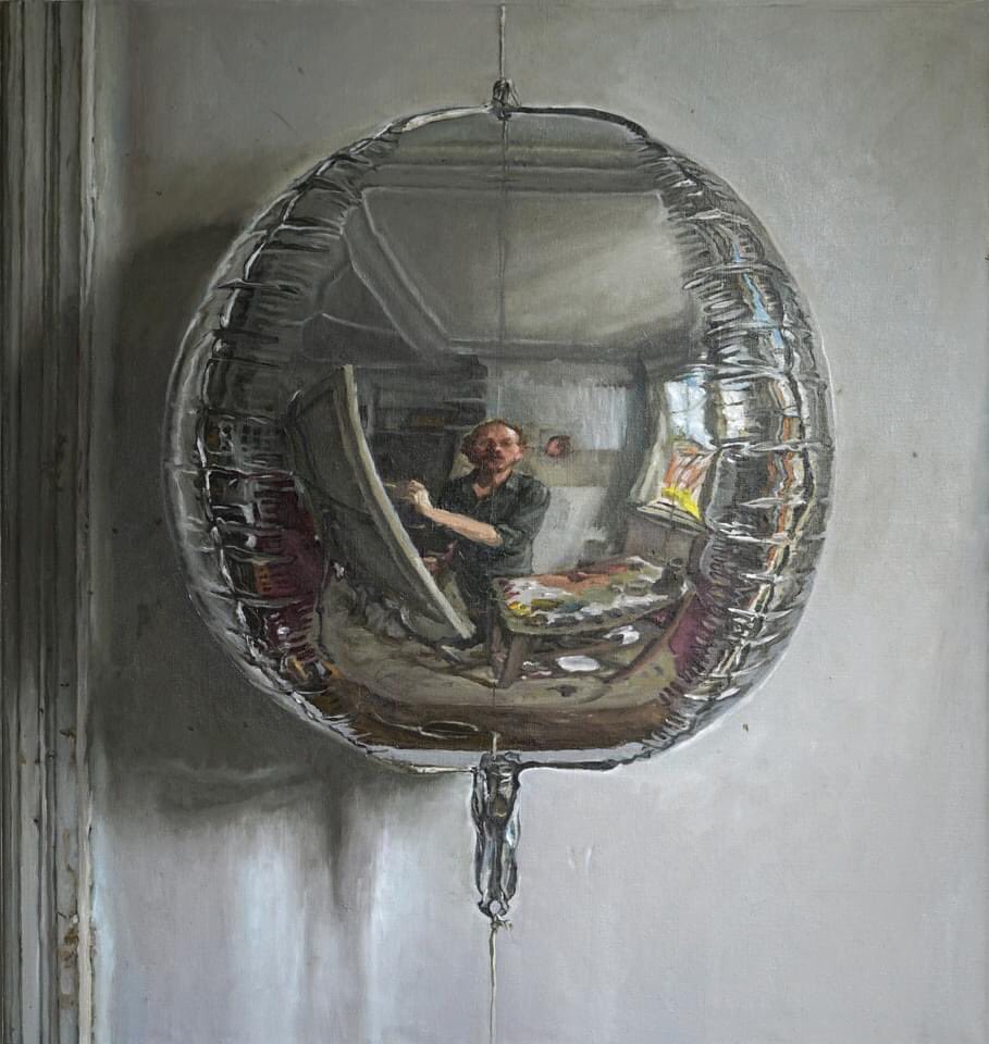 James Lloyd (British, b.1971) 'Balloon, Large,' 2021 Oil on canvas 36 x 34 in