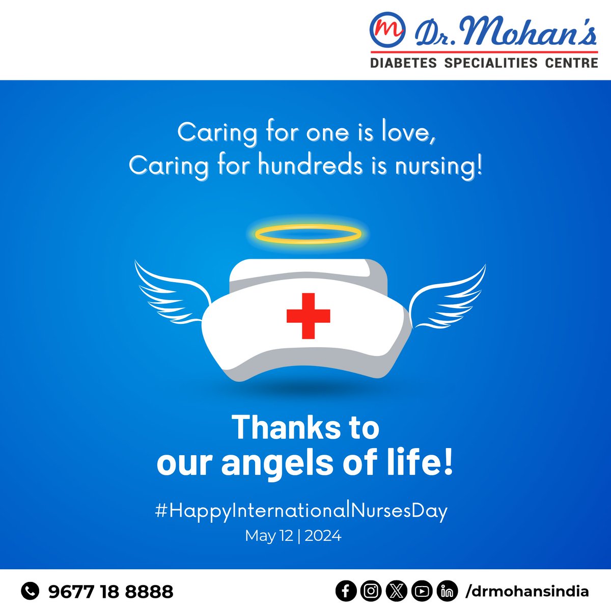 Today, we celebrate the heart and soul of healthcare – nurses! 

Thank you for your tireless commitment to healing, caring, and making a positive impact. Happy International Nurses Day. 🌹

#NursingisCaring #NursesDay #HealthcareHeroes #InternationalNursesDay #DrMohansDiabetes