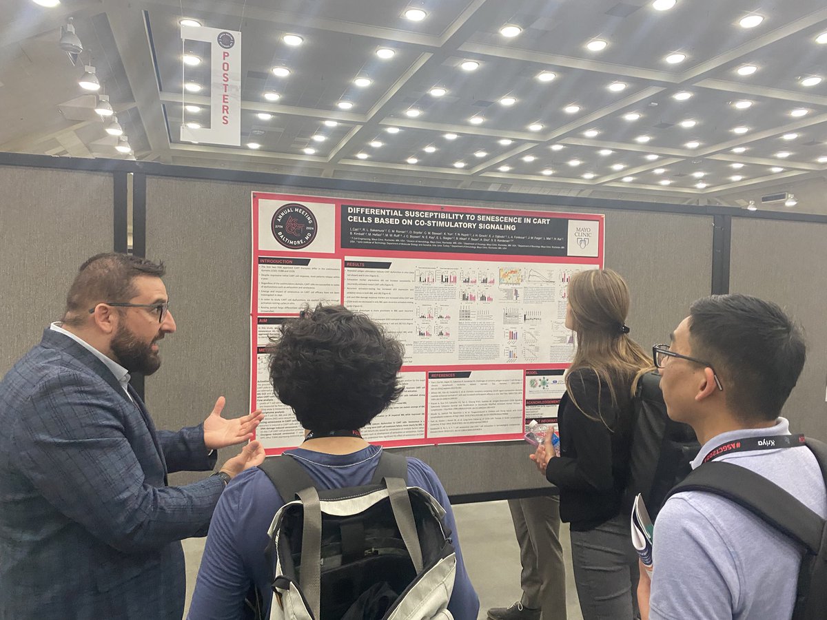 We concluded a great #ASGCT2024 meeting in Baltimore, presenting data on #CART cell therapy in Glioblastoma, mechanisms of resistance and how myeloid cells interact with #CART to induce dysfunctions. Best part of the meeting is always to spend time with our lab family