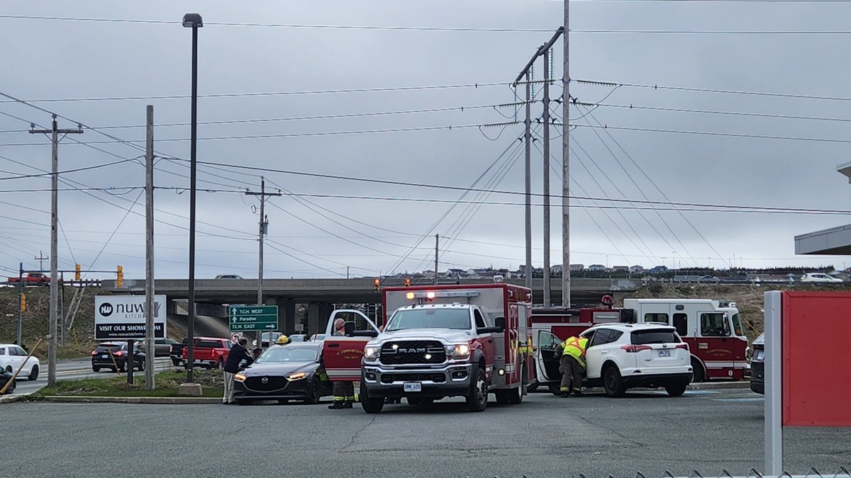 One person was transported to the hospital as a precaution following a minor two-vehicle collision in Paradise, late Saturday afternoon #nltraffic @newfoundnewsca