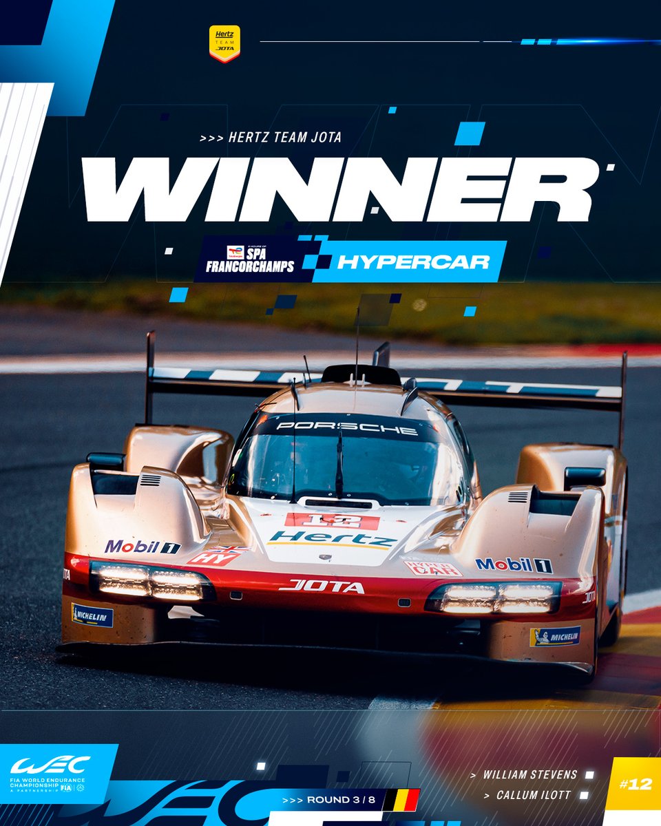 FIA World Endurance Championship (@fiawec) on Twitter photo TEAM <a href="/JotaSport/">Jota Sport</a> WIN The TotalEnergies 6 Hours of Spa-Francorchamps!! ππ§πͺπ
#WEC #6HSpa TEAM <a href="/JotaSport/">Jota Sport</a> WIN The TotalEnergies 6 Hours of Spa-Francorchamps!! ππ§πͺπ
#WEC #6HSpa