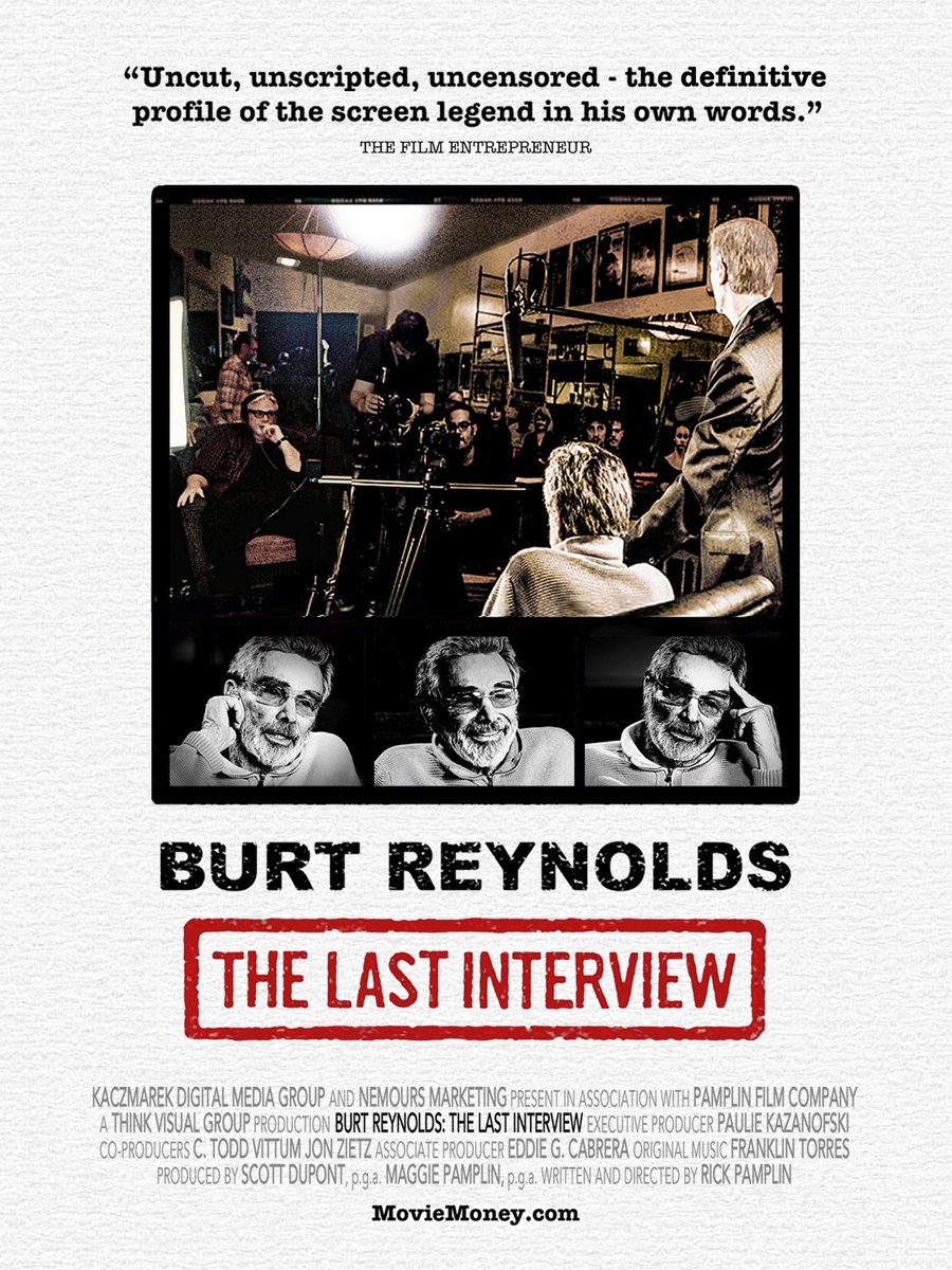 There’s a LOT of us out here who loved and still love Burt Reynolds, chief among them Quentin Tarantino. BURT REYNOLDS: THE LAST INTERVIEW (2023) This is a super super film. Find it. Enjoy it.