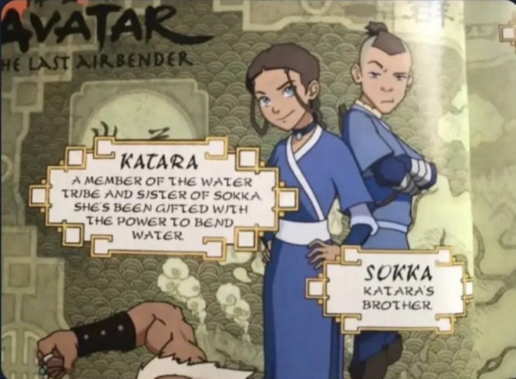 dailycloudfamly's tweet photo. official atla content talking about katara and sokka https://t.co/pqu6CwXyrE