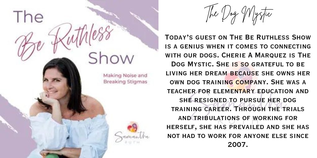 Mental. Health. Matters. The Be Ruthless Show is a place where we’ll be having the conversations other people don’t. The conversations other people won’t Episode: The Dog Mystic @SamanthaMRuth @pcast_ol @tpc_ol @wh2pod @foa_ol @bus_ol web samantharuth.com/podcast