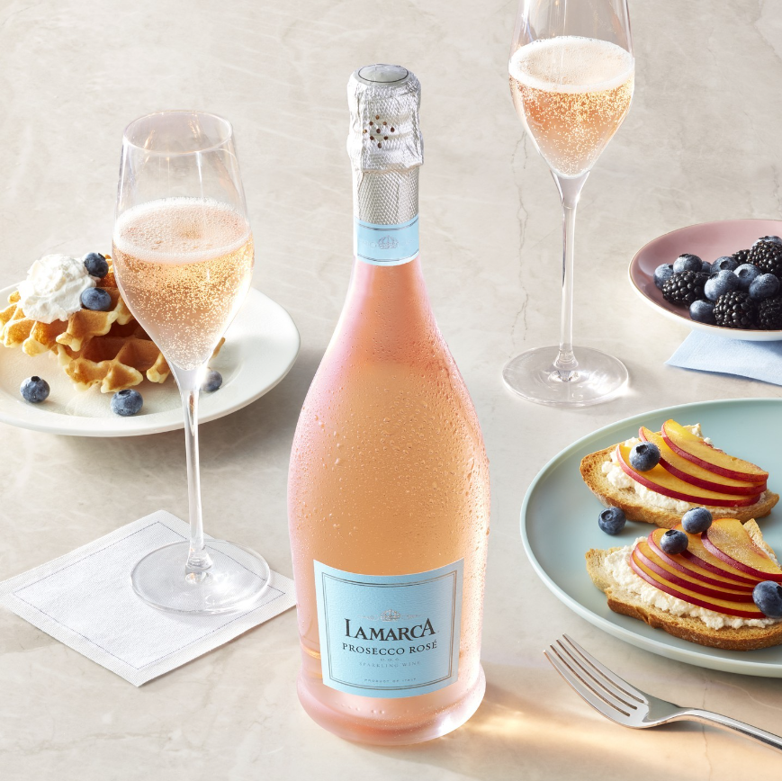 Don't overlook the bubbly for tomorrow's Mother's Day breakfast or brunch spread 🥂 Indulge in the lively La Marca Prosecco Rosé! This playful pop of pink presents a delightful twist on Prosecco, blending the crisp fruit and floral essence of traditional Prosecco!