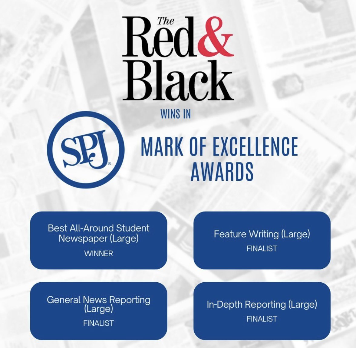Congratulations to @redandblack for winning big in this year’s @spj_tweets Mark of Excellence awards for Region 3! spj.org/news.asp?REF=3…
