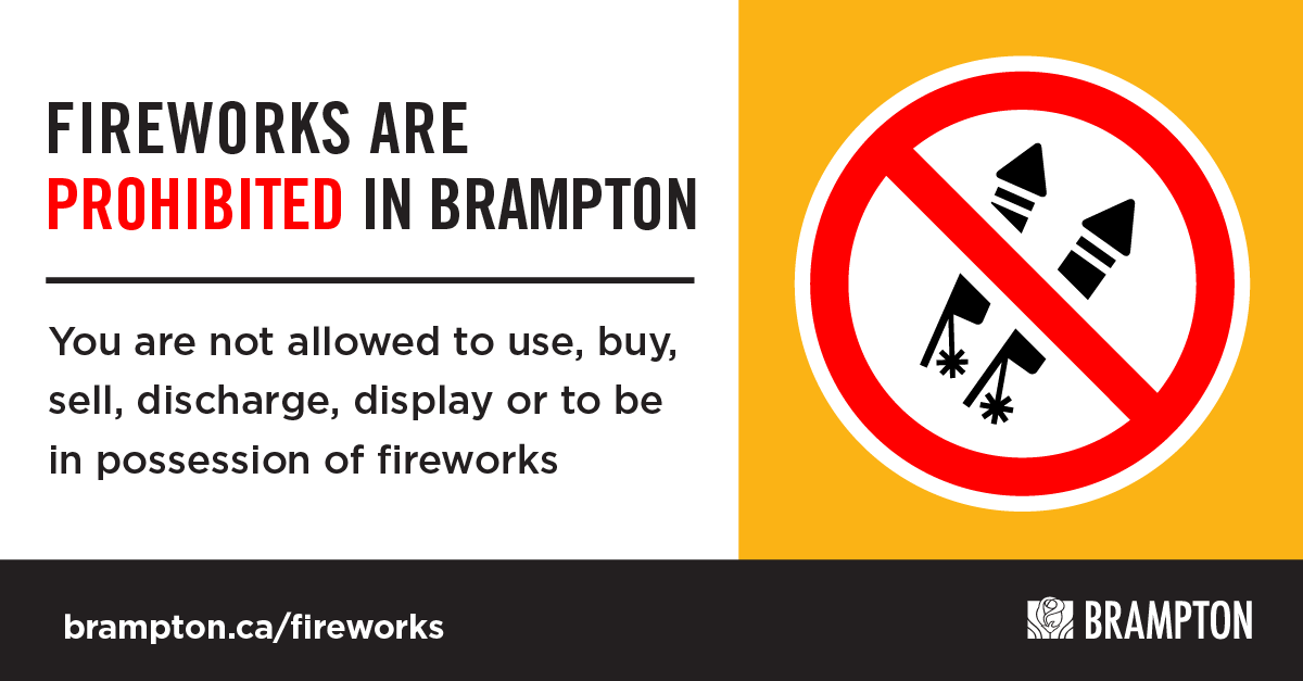 Under the fireworks by-law, fireworks are not permitted in #Brampton, including on Victoria Day. 🎆 Penalties for failing to comply range from $500 to $1,000 and may reach up to $100,000 if a court summons is issued.  Learn more 🔗: brampton.ca/fireworks