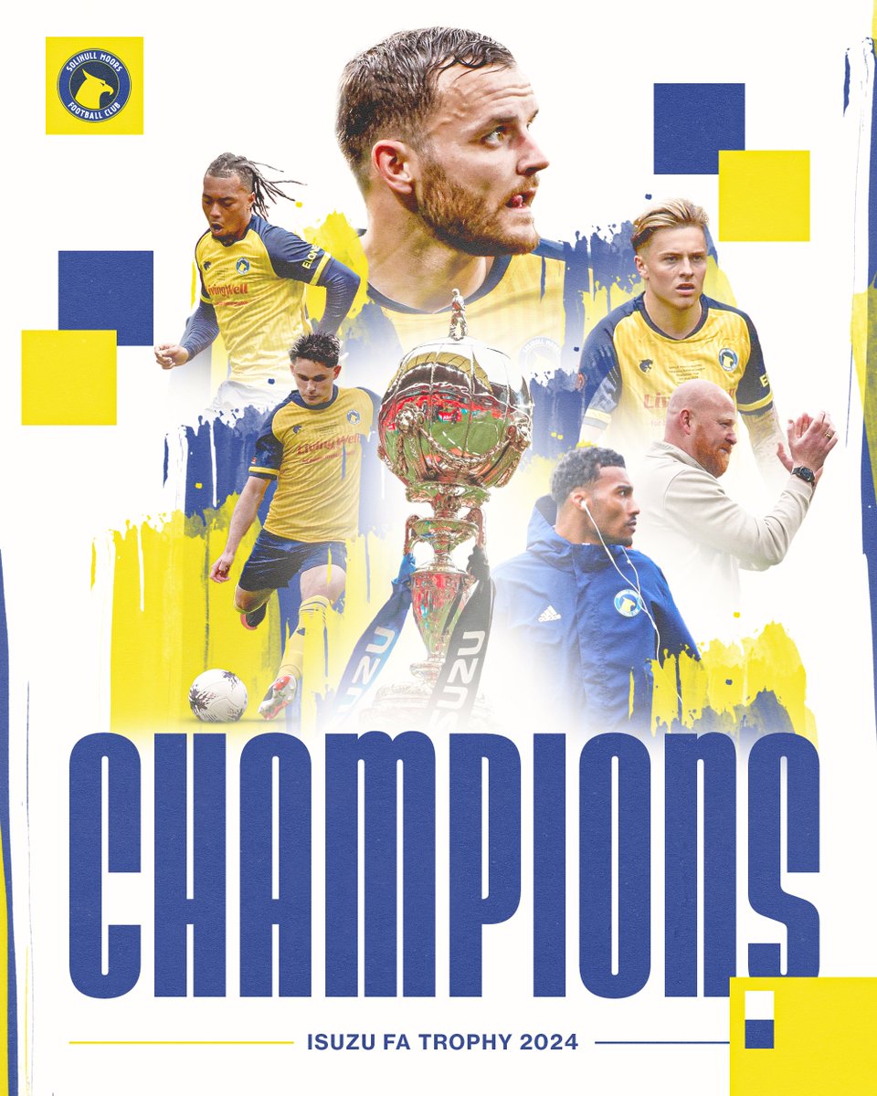 Sadly with @SolihullMoors missing out on another final that means another graphic that is missed out on being posted However I figured I'd post it myself anyway as I was quite happy with the outcome and really enjoyed making it. Happy to be working with Solihull Moors! 🟡🔵