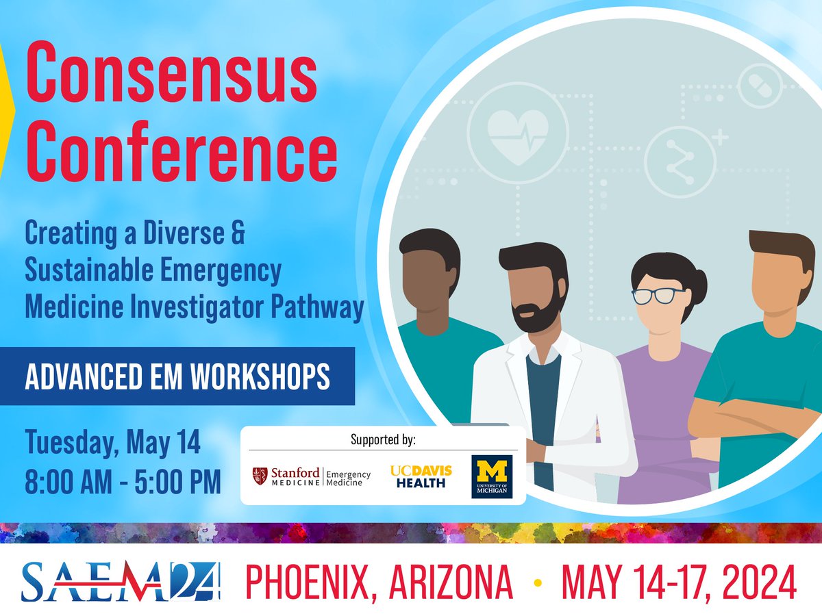 Only a few more days until the #SAEM24 Consensus Conference! Join us as we explore barriers and strategies for creating a diverse and sustainable #EmergencyMedicine investigator pathway. Learn more about our workshops and register today: ow.ly/K6vp50RAzIF