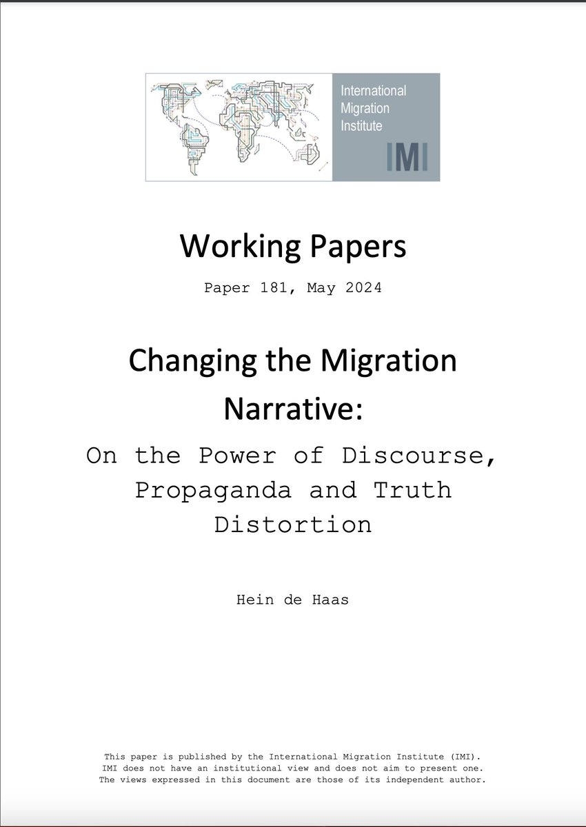 New IMI Working Paper (open access): Changing the Migration Narrative: On the Power of Discourse, Propaganda and Truth Distortion. migrationinstitute.org/publications/c…