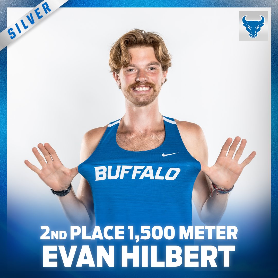 𝐏𝐎𝐃𝐈𝐔𝐌 𝐅𝐈𝐍𝐈𝐒𝐇 🥈

Evan Hilbert earned a silver medal in the men's 1,500 meter at MAC Outdoor Championships, finishing the event in 3:46.72. 

#UBhornsUP