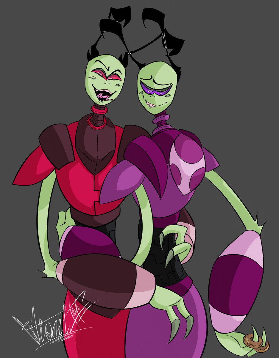 weloweni's tweet photo. mini collection with my dads (pic 2 in a more canonical style) 
#invaderzim
#rapr
#iz
#InvaderZimFanart https://t.co/qSmFF5IlVa