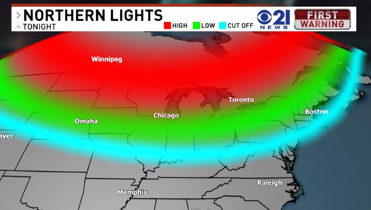 Another outbreak of the #NorthernLights tonight... unfortunately Central PA will be battling the clouds again. Cross fingers for some breaks like some witnessed last night! #pawx