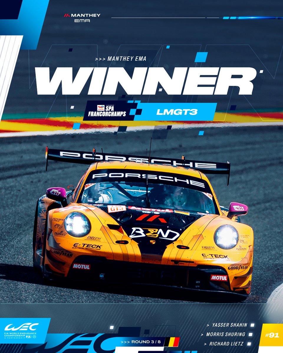 TEAM @manthey_racing WIN The TotalEnergies 6 Hours of Spa-Francorchamps!! 🏁🇧🇪🏆 #WEC #6HSpa
