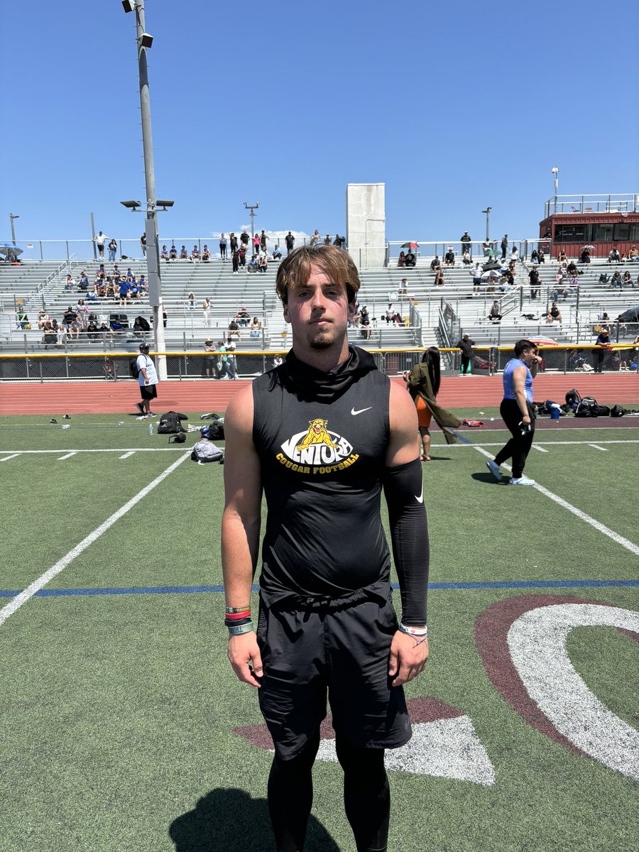 2026 LB @t_phillips11 is the real deal out of Ventura HS (Calif.) who’s had a solid day today at the Simi Valley tournament. Great frame at 6-4 215. Versatile skillset who can play EDGE and off the line of scrimmage at ILB. Big time junior season ahead for the 805 standout.