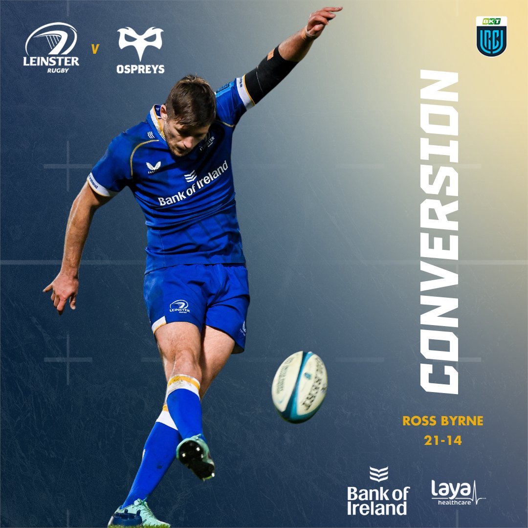 🕐 | 28’

Ross Byrne curls the ball just inside the right post, to make it three from three.

🔵🟡 21-14 ⚪️⚫️

#LEIvOSP #FromTheGroundUp