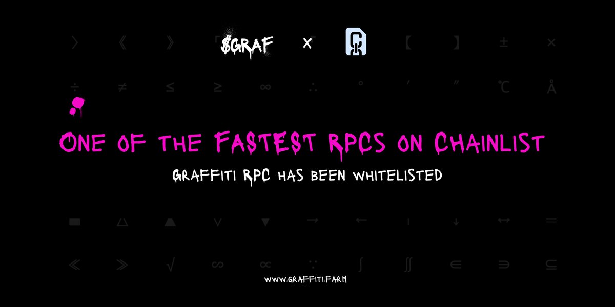 🚨GRAFFITI RPC has been whitelisted on ChainList and stands out as one of the fastest Since May 10, we've processed 208 GB of data, outpacing Flashbots and Merkle in speed 🟪This is giving a lot of exposure to Graffiti. Our RPC is now completely free chainlist.org/chain/1