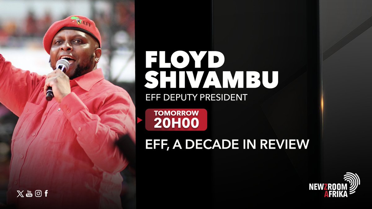 [CITIZEN CAM] @XoliMngambi and @EFFSouthAfrica's @FloydShivambu will be in studio at 8PM on Sunday to speak about a number of issues. Share the questions you want to be answered in a 30-second WhatsApp video. #Newzroom405  #RoadToVote24