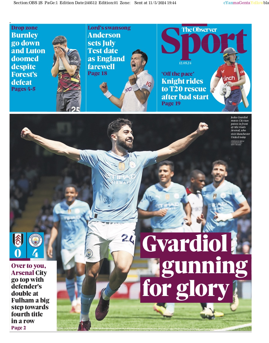 Tomorrow’s Sport front page