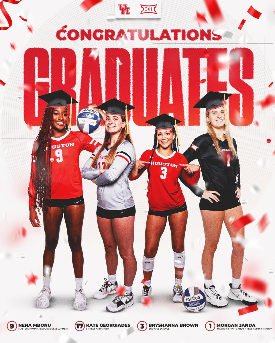 Give it up one more time for our Spring grads 👏👏 🏐 @NenaMbonu 🏐 @kate_george17 🏐 @bryshannabrown 🏐 @morgan_janda #BeSomeone