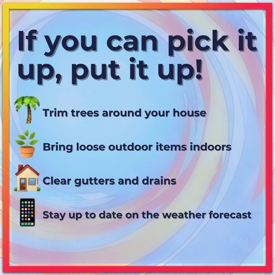 With hurricanes and severe weather comes strong winds. Reduce the amount of potential debris around ur 🏡by taking action now: -Trim trees around ur house -Bring loose outdoor items indoors -Clear gutters & drains -Stay up to date on the weather forecast #HurricanePrepMonth #SC