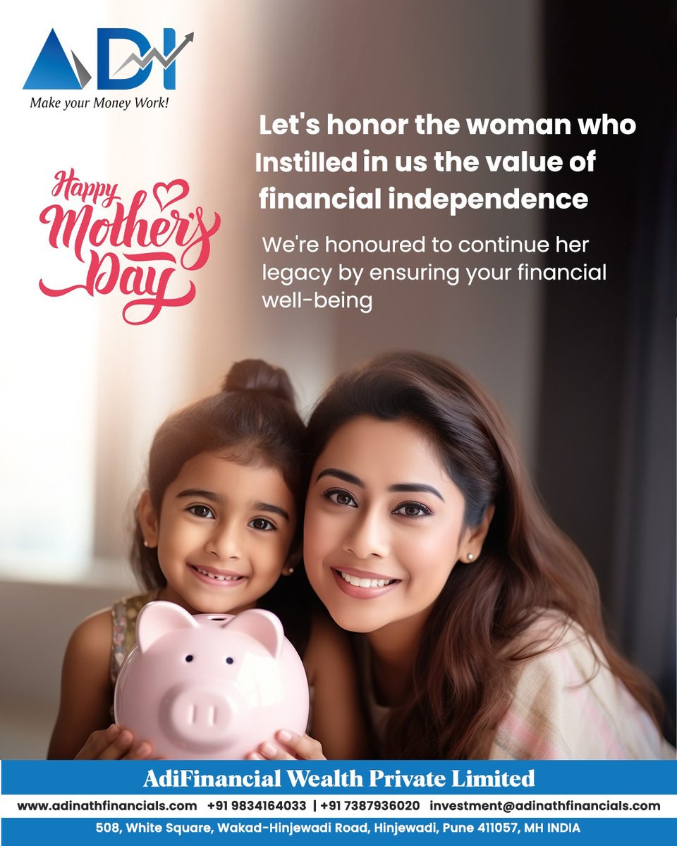 Happy Mother's Day to the guiding lights in our lives. At AdiFinancial, we're privileged to carry forward their legacy, safeguarding your financial future with care and dedication.

#AdiFinancialWealth #mothersday #happymothersday #FinancialGuidance #financialadvisor