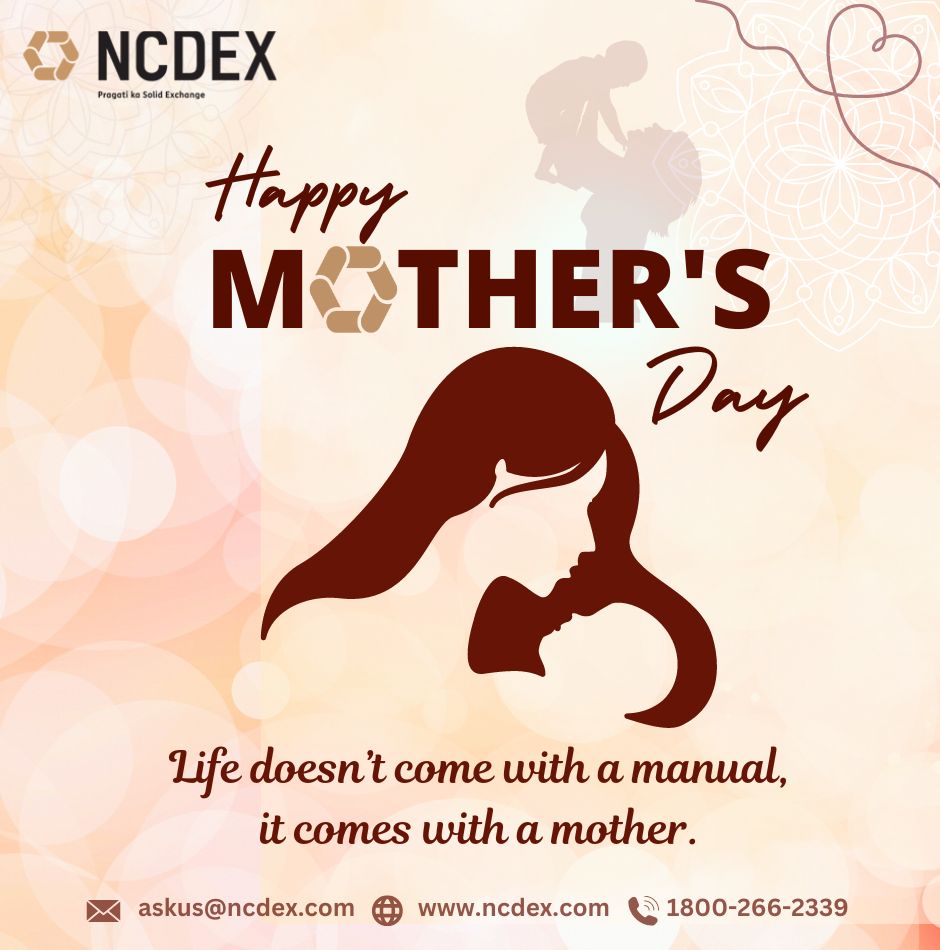 NCDEX wishes everyone a very Happy Mother's Day 2024. 
#mothersday2024  #Commodities  #derivativestrading
@nerl_repository @NICR_INDIA @NCDEXeMarkets