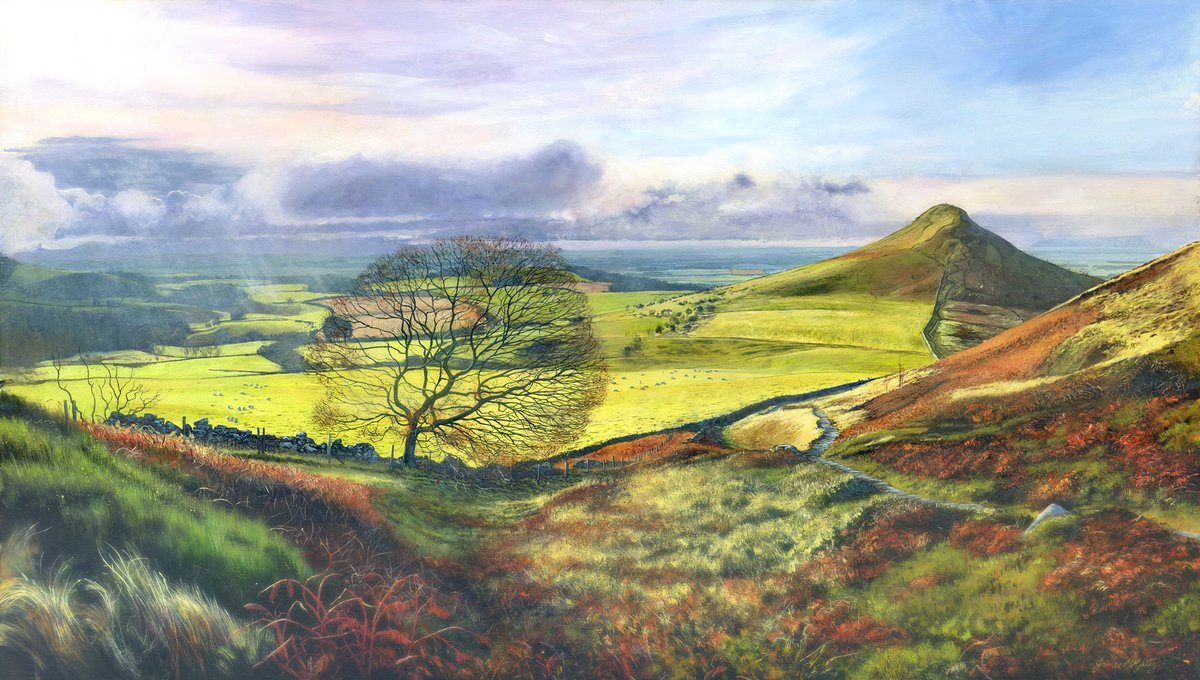 'Roseberry Topping Midwinter.'#Painting Signed Limited Edition giclée print on sale at jamesmcgairy-artist.com/ourshop/prod_7…  #Acrylicpainting #originalart #landscapepainting #NorthYorkMoors #NorthYorkshire
