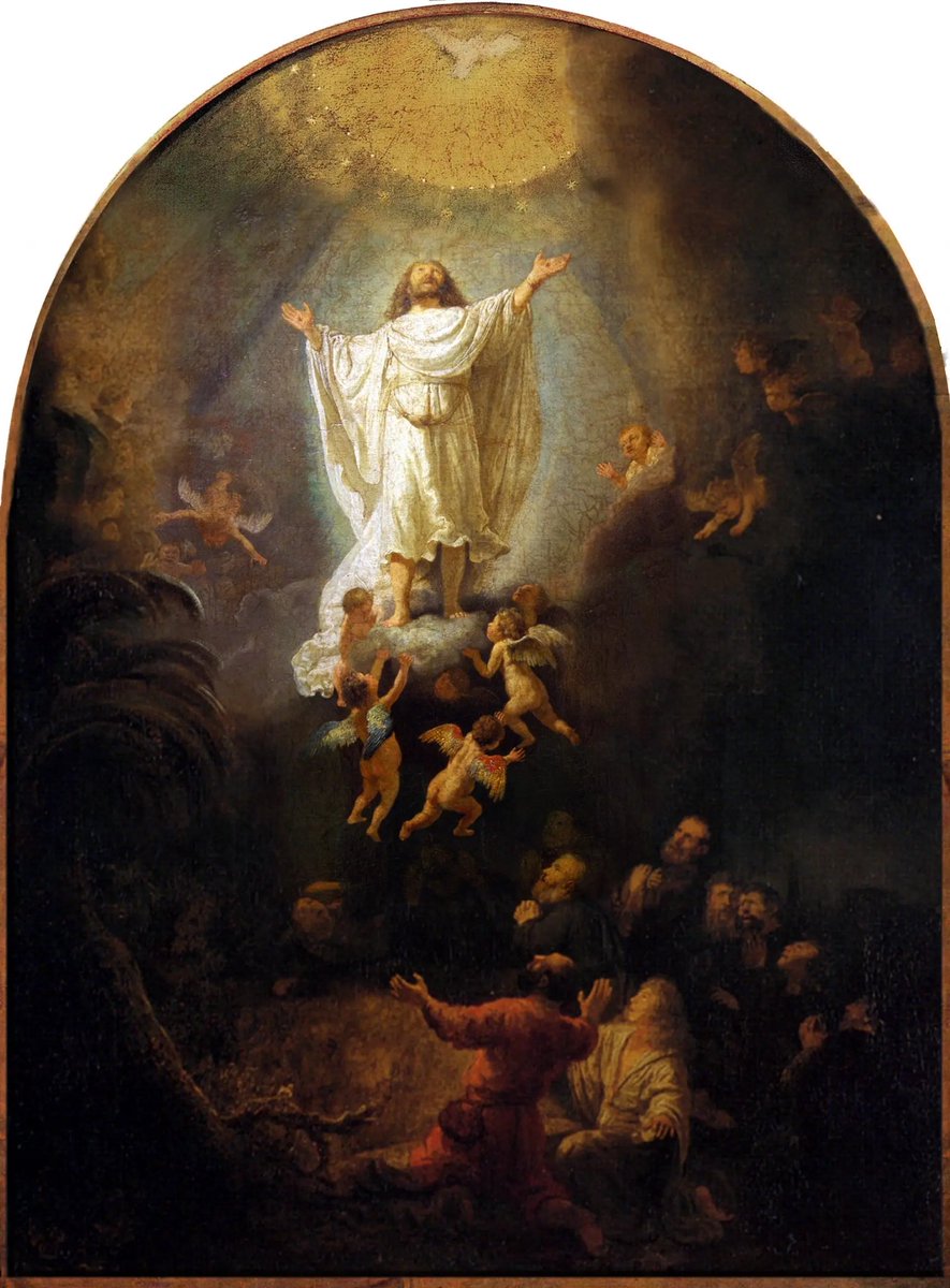 Detto questo, mentre lo guardavano, fu elevato in alto e una nube lo sottrasse ai loro occhi. At 1, 9. (#Ascensione di Gesu' , #Rembrandt)