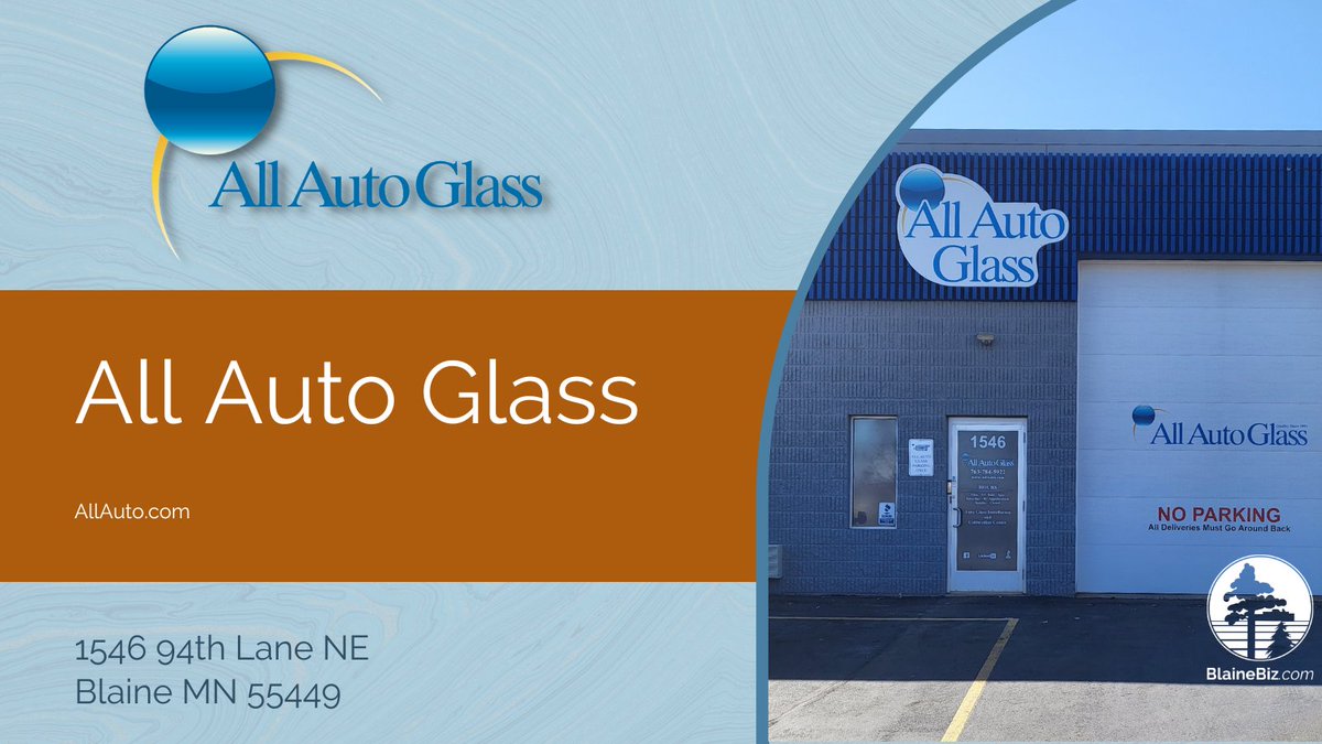 This month, we spotlight Blaine's small businesses for National Small Business Month! Today feature is All Auto Glass. From repairs to replacements, they've got your auto glass needs covered. Visit them at 1546 94th Ln. NE or AllAuto.com #BlaineMN #BlaineSmallBiz