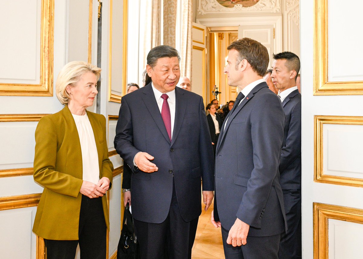 While meeting with #French President Emmanuel Macron and #EuropeanCommission President Ursula von der Leyen recently in Paris, President Xi Jinping made a profound analysis of the endogenous driving force of China-EU relations and the mutually beneficial nature of China-EU