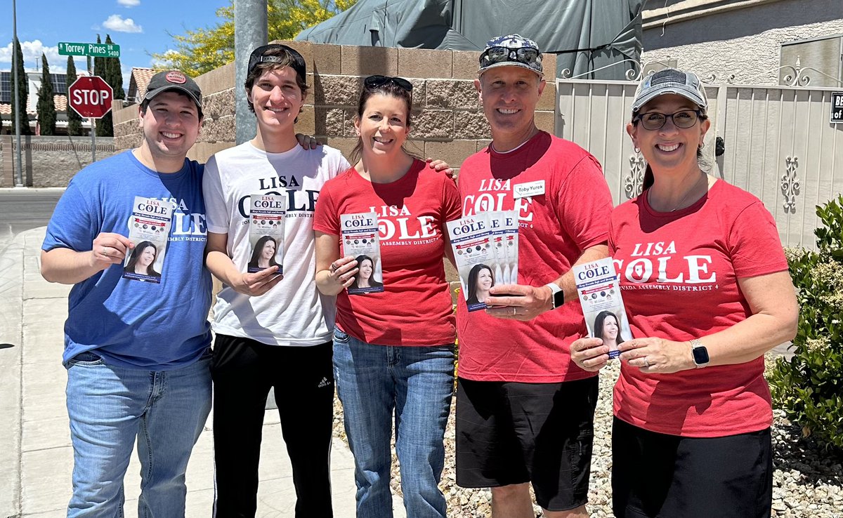 Excited to be hitting the streets of AD4 today with @LisaColeNV! My wife, sons, and I are ready to talk to our voters about how Lisa can make a difference. Every conversation counts! #TeamLisa #NVAD4