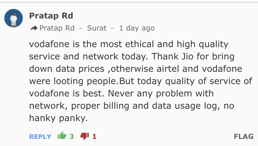 V! agree with this comment for #vodafoneidea  Wherever network is present, it's the BEST
For rest, they have the #VodafoneIdeaFPO money now to invest.
Below screenshot is comment from the article (Link) >> timesofindia.indiatimes.com/technology/tec…