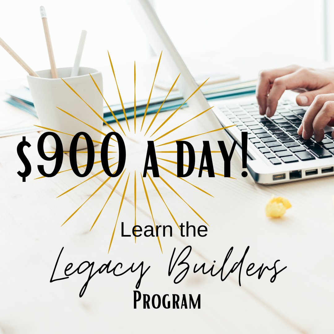 Discover How to Earn $900 Per Day using The Legacy Builders Program by Working 2hrs! Step by step training and live mentoring is included.

#WorkFromHome #makemoneyonline #DigitalMarketing #sidehustle #passiveincome 

dailypaydigitalblueprint.com