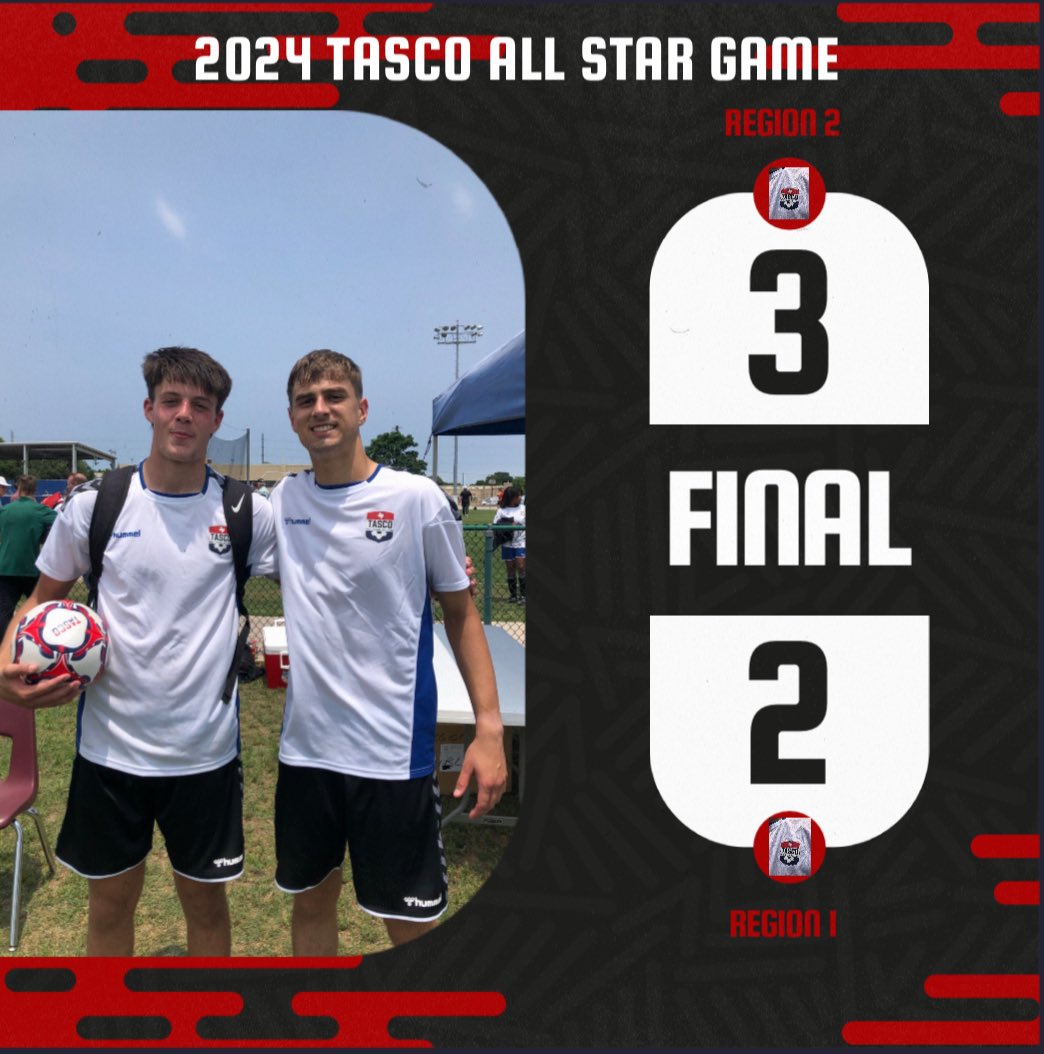 Legacy captains Knox Hicks and Brady Filla helped Region 2 defeat Region 1 in the @tascosoccer All-Star Game played in San Antonio! @TLRedRaiders @TL_Strength @TylerISD_Ath @TylerISD @BrandonOSports