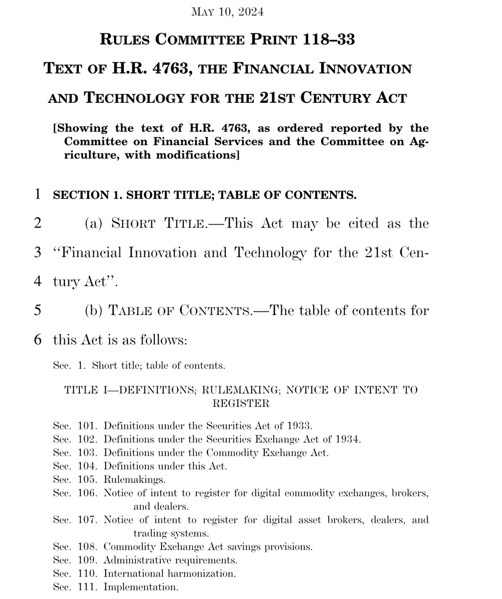 NEW: 🇺🇸 US House Committee to vote on legislation to 'craft a clear, pragmatic regulatory framework for digital assets' this month 👀