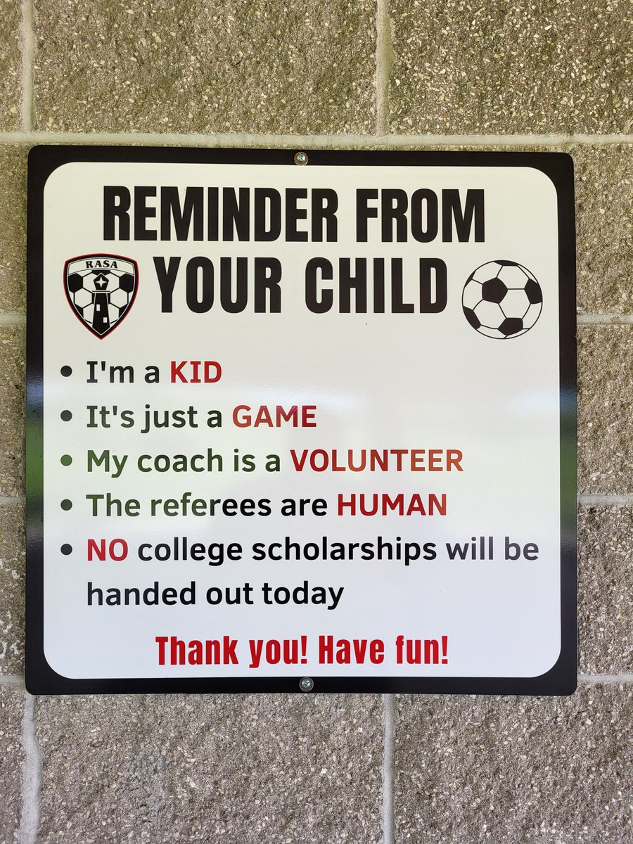 #YouthSports good reminders