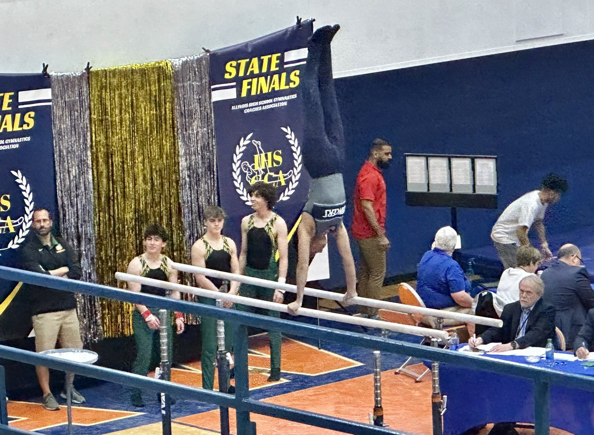 Sophomore Patrick Paulish representing Lake Park with pride today at the IHSGCA State Gymnastics Meet at Hoffman Estates. Way to go, Patrick! We’re proud of you!! <a href="/LPAthleticDept/">Lake Park Athletics</a> <a href="/LPLancers/">Lake Park HS</a> #WeAreLakePark