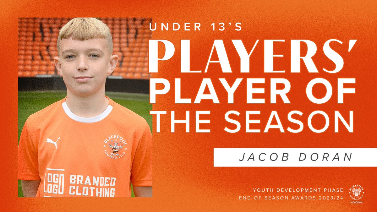 🏆 The Under-13's Players' Player of the Season goes to Jacob Doran. 👏 Congratulations Jacob! 🍊 #UTMP
