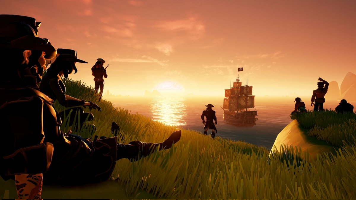 A crew says goodbye at sunset, sharing memories and bonds, while the captain thanks them for their dedication.

Theme: Stunning Sunsets 

#SoTShot #SeaofThieves @SeaOfThieves