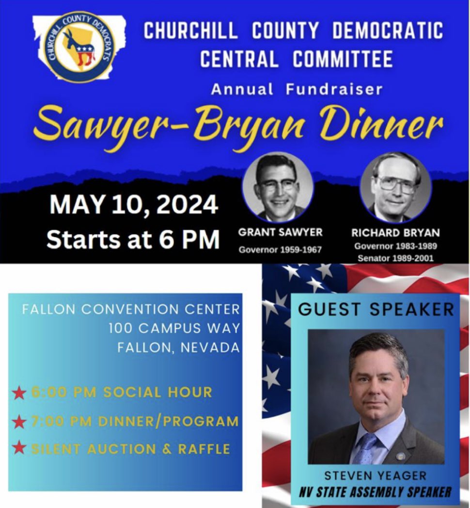 Thank you to the Churchill County Democratic Central Committee for inviting me to speak at your Sawyer-Bryan Fundraising Dinner last night. It was so nice to share some time with all of you! #NVLeg #Win2024