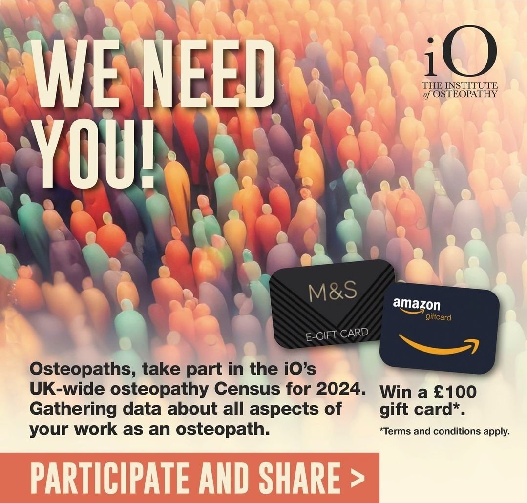 The iO Census closes soon! Are you a registered osteopath? Don't miss your opportunity to have your say by completing the iO Professional Census here > warpsurveys.com/ios2024 #StrongerTogether @InstOsteopathy