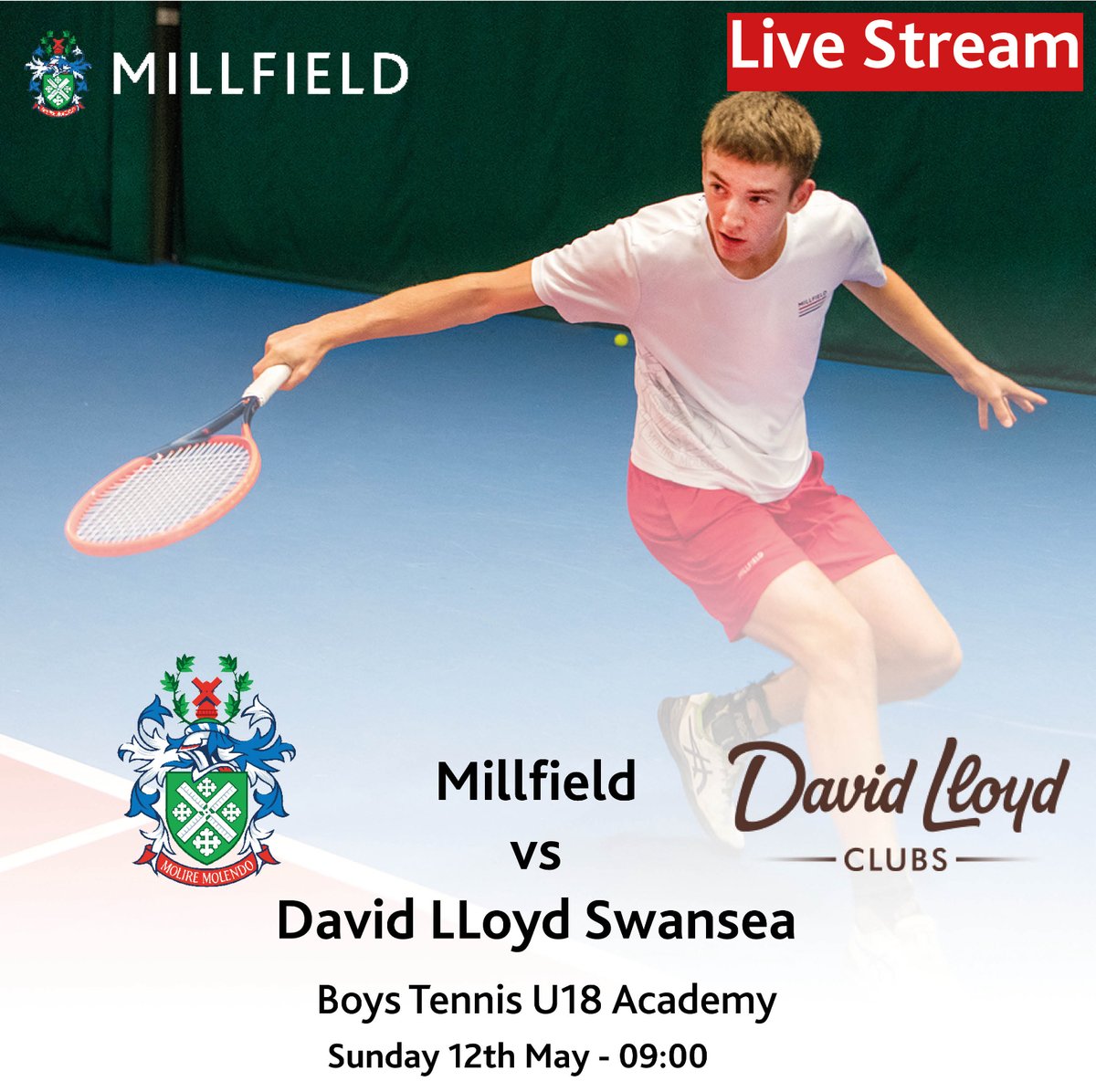 🎾Catch our U18 Boys Tennis live, 🗓️Sunday May 12th ⏰9.00 BST 🔴Court 1 tinyurl.com/mpsb5h5u 🟢Court 2 tinyurl.com/mr26ruvm 🔵Court 3 tinyurl.com/4hcrpje2 @MillfieldSenior