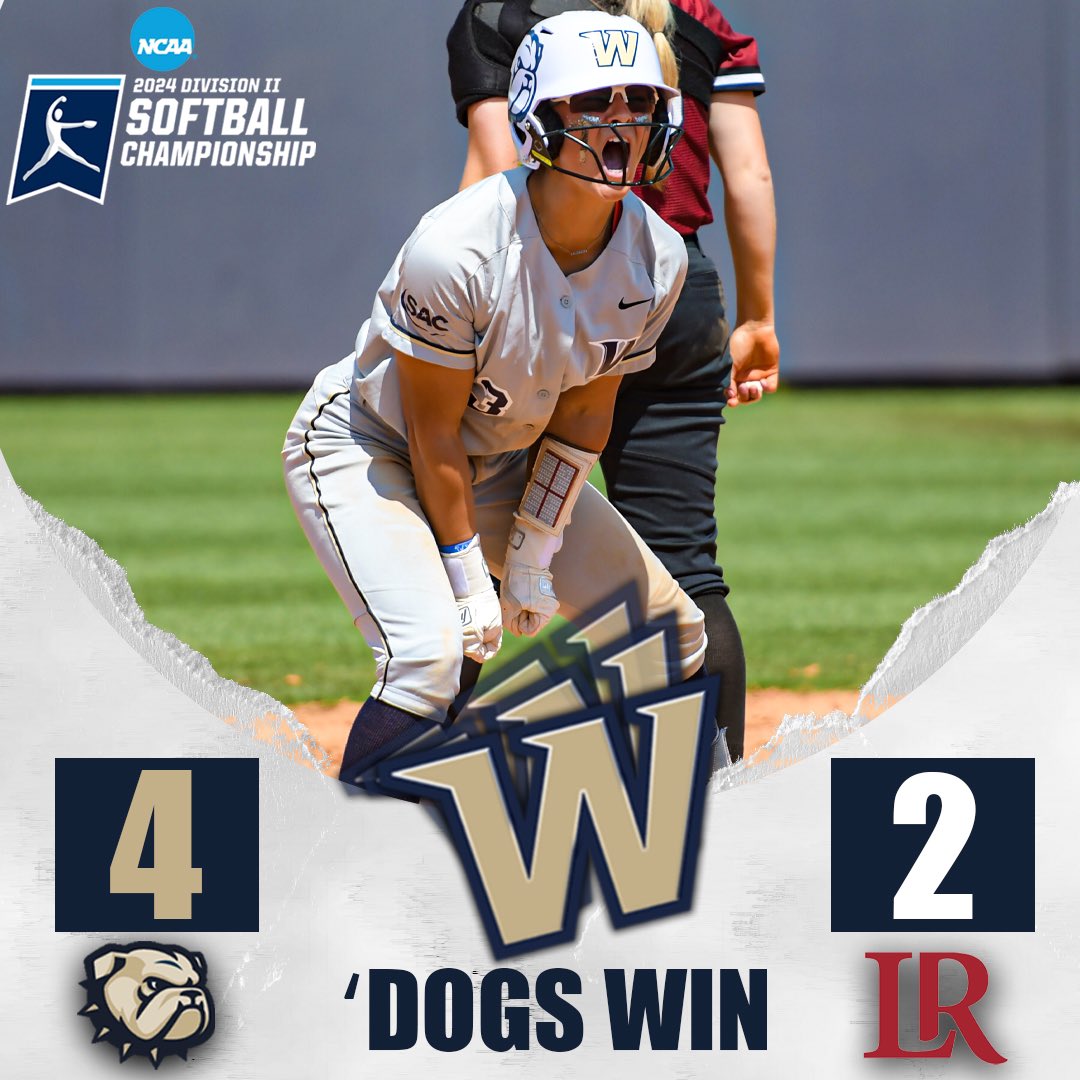 BULLDOGS WIN!!!! @WingateSoftball takes down LR 4-2 in 9 innings to force 1 final game this weekend! Maness blasted the game-tying homer in the 7th; Stevens had the 2-run double in the 9th! Cutcher went all 9 innings to earn the win! ‘Dogs & Bears 1 more time at 3:45 PM