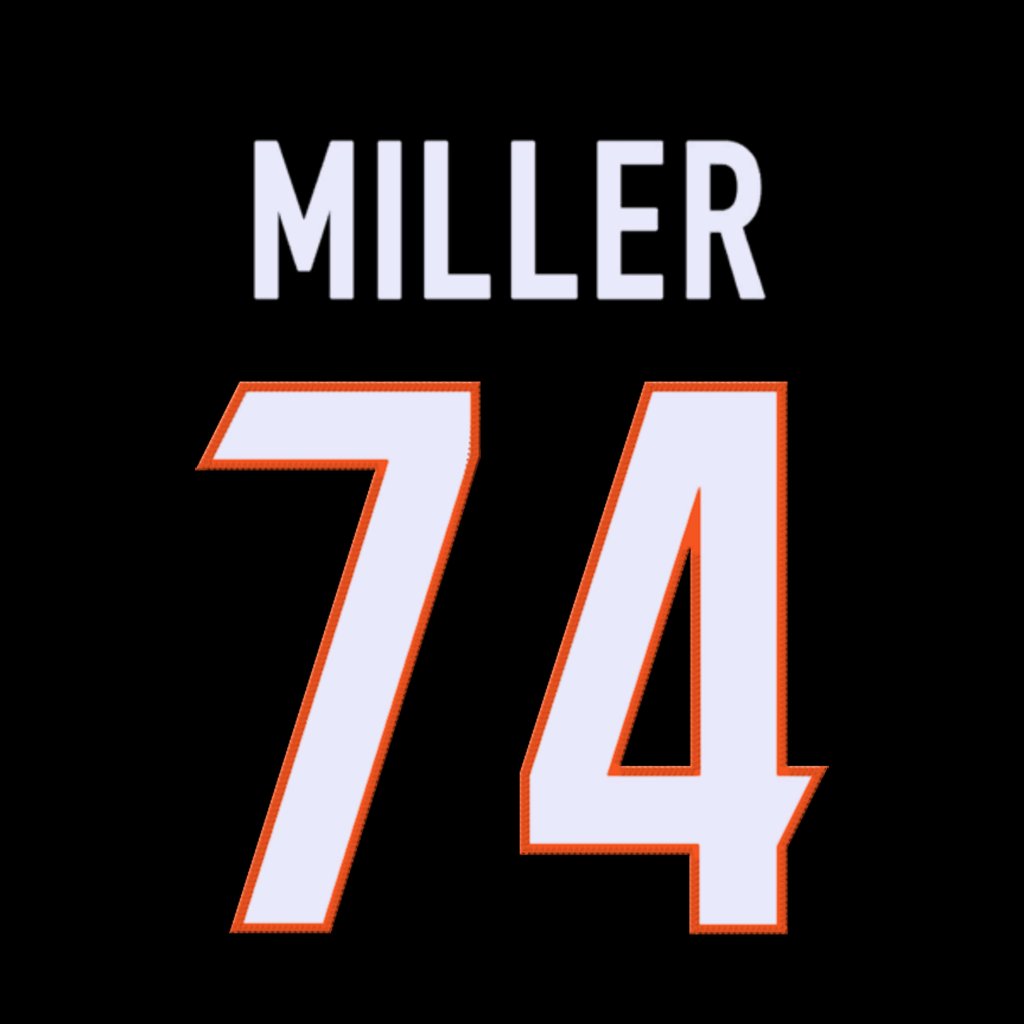 Cincinnati Bengals T Eric Miller (@EricMiller74_) is wearing number 74. Last assigned to Max Scharping. #RuleTheJungle