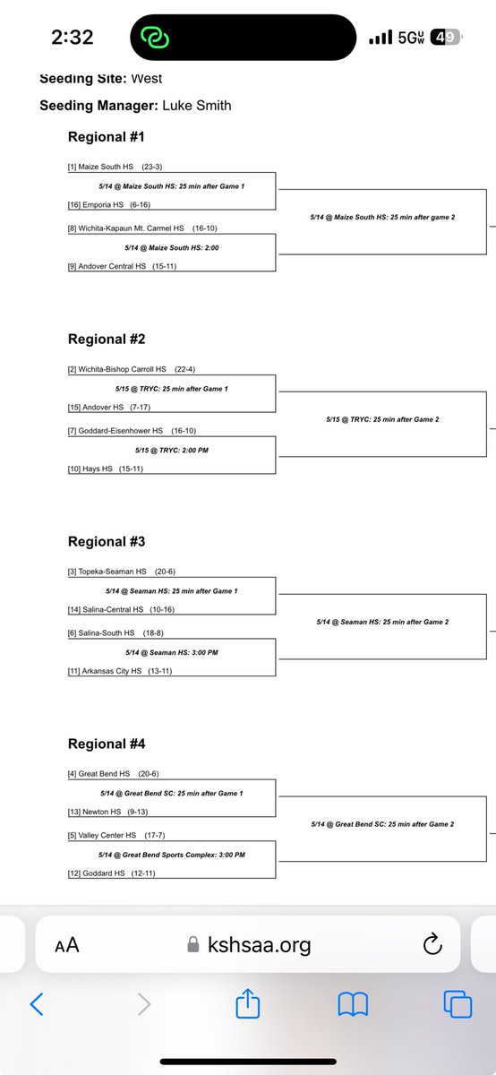 ⁦@ACJaguarSB⁩ will play Kapaun at 2:00 in the Maize South regional on Tuesday! Good luck ladies!