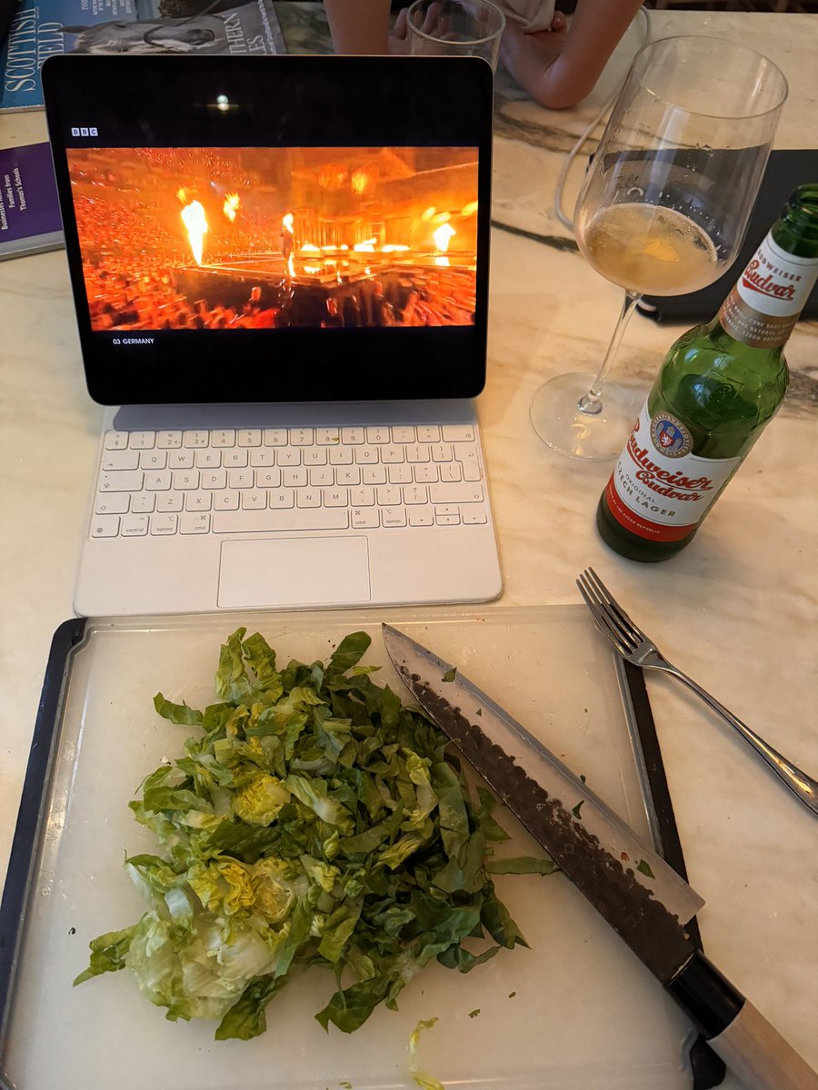 Dinner prep and #Eurovision2024. So far …. Luxembourg for me .