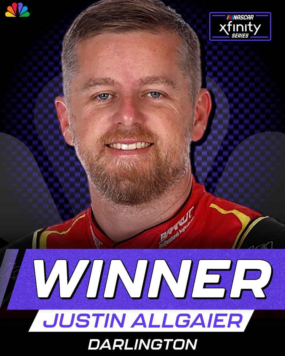REPOST to congratulate Justin Allgaier!

He WINS the NASCAR Xfinity Series race at Darlington.