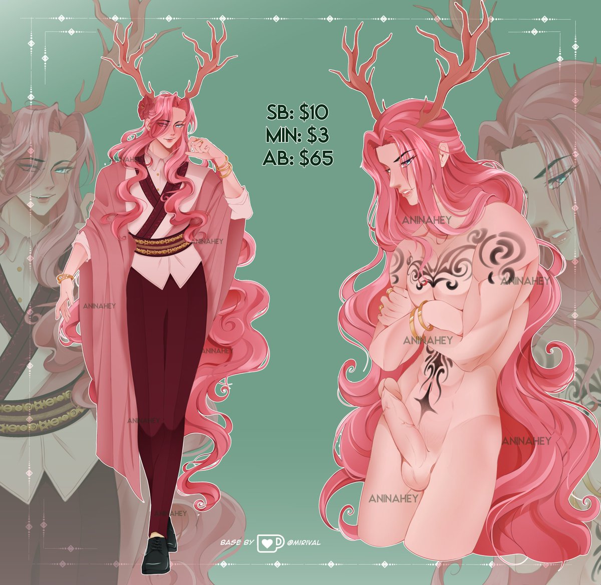 Pinky Pinky Boooyy 💓
But not that pinky 👀

Base by Mirival ko-fi.com/s/524f18a470
Art by me (Aninahey)

#art #arte #artmoots #adopt #openadopt #adoptauction #openauction #adoptablesale #pinkadopt #pinkboy #hotboy #animeboy
